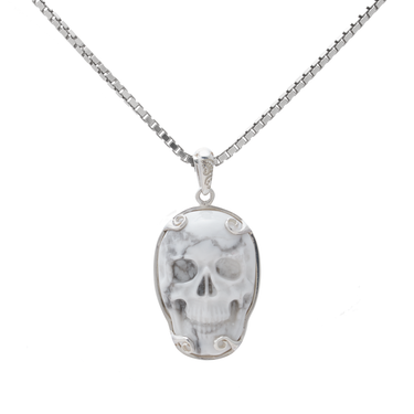 Dije Calavera chica plata con Howlita